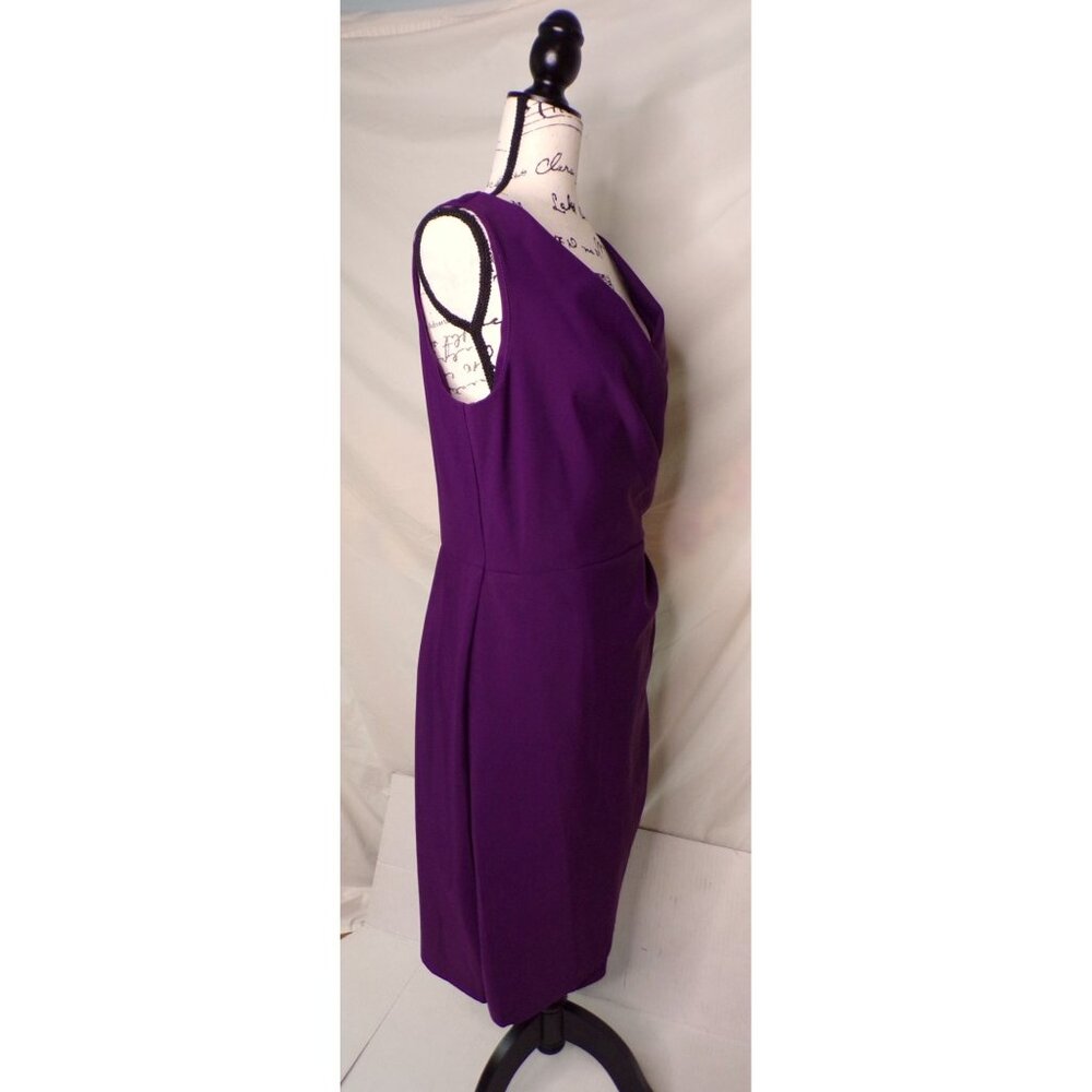 🆕ALEX EVENINGS Side Ruched Embellished Cocktail Dress Purple 14 - Picture 8 of 11